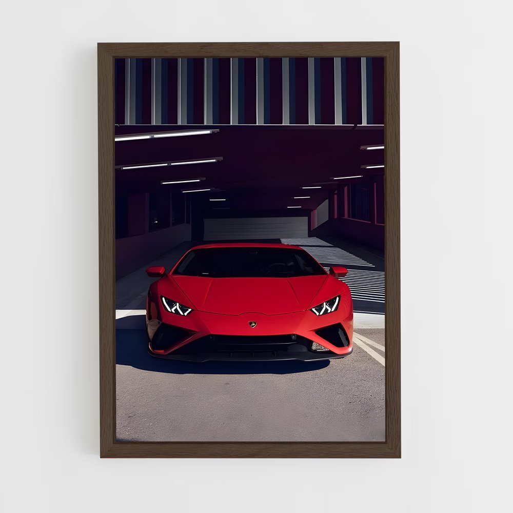 Poster Huracan Rouge – affiche Lamborghini (vue 5)